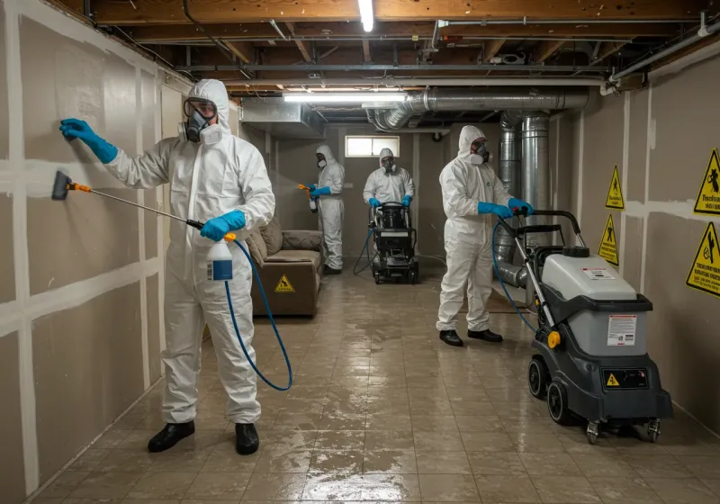 Basement Moisture Removal and Structural Drying process in Rutherford County, NC